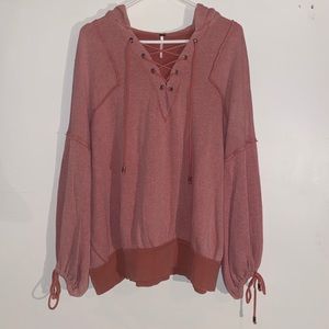 Free People Winston Lace Up Hoodie